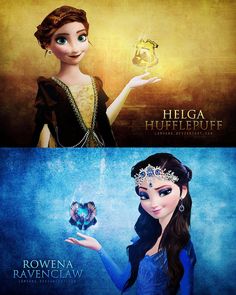 Harry Potter meets Frozen: This artist drew Anna as Helga Hufflepuff and Elsa as Rowena Ravenclaw.