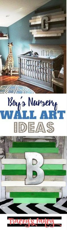Wonderful Wall Art Ideas for a Boys Nursery | Tracey&#39;s Fancy | Painted Nursery Decor
