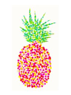 Pineapple Watercolor Print Pineapple Art by FindingSmiles