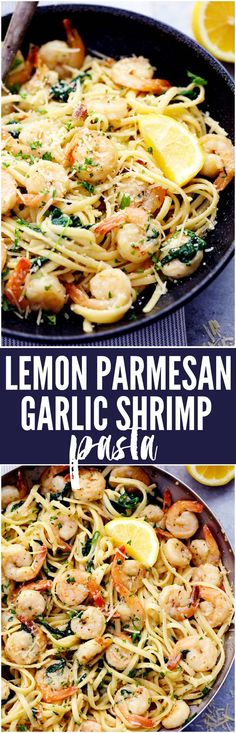 Lemon Garlic Parmesan Shrimp Pasta is made in just one pot and ready in 30 minutes! Fresh shrimp gets cooked in a buttery lemon garlic sauce and gets tossed in fresh parmesan cheese and pasta. It will become a new favorite!