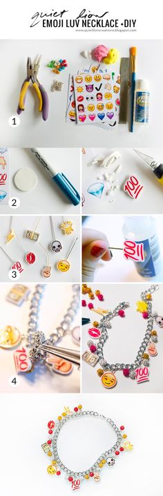 Quiet Lion Creations by Allison Beth Cooling: emoji luv necklace +diy