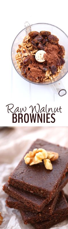 4 ingredients is all you need to make these Raw Walnut Brownies. They&#39;re gluten-free, vegan, paleo and refined-sugar-free but also taste incredible! Plus they take 5 minutes to whip up.