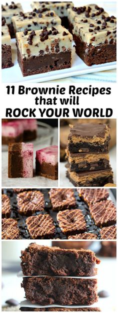 11 Brownie Recipes that will Rock Your World - like Chocolate Chip Cookie Dough???