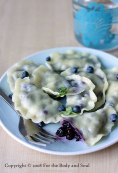 blueberry perogies! With a little sugar sprinkled on top these are actually amazing! Inspired by Poland &#9829;