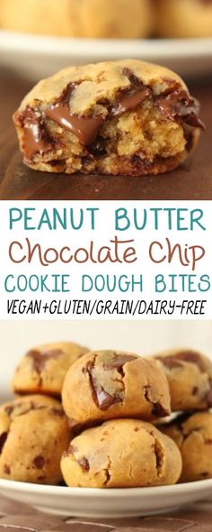 The original peanut butter chocolate chip cookie dough bites with a secret ingredient nobody can detect! Gluten/grain/dairy-free with a vegan option.