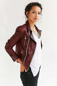 Doma Oxblood Quilted burgundy Leather Jacket. Fall street women fashion outfit clothing style apparel RORESS closet ideas