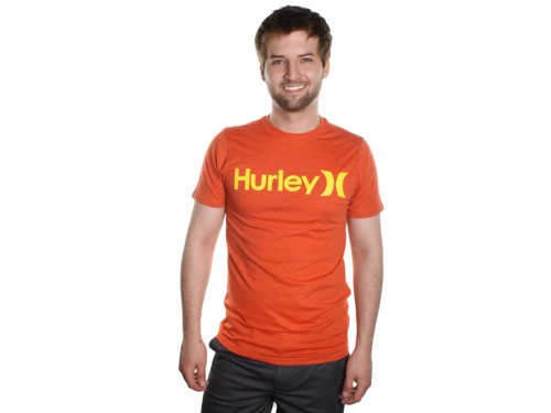 SALE!! Hurley One & Only Seasonal Heather Blaze Orange L Mens T-shirt