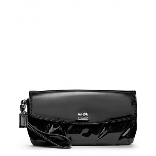 Coach Madison Patent Large Wristlet Black Coach Handbag