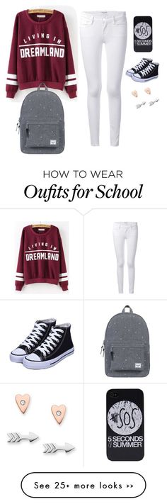 &quot;Back to school&quot; by madisonbuckwalter on Polyvore featuring Frame Denim, FOSSIL and Herschel Supply Co.