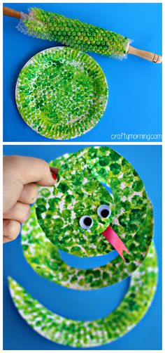 Paper Plate Snake Craft Using Bubble Wrap <a class="pintag" href="/explore/Kids" title="#Kids explore Pinterest">#Kids</a> art project | <a href="http://CraftyMorning.com" rel="nofollow" target="_blank">CraftyMorning.com</a>