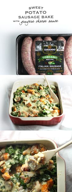 Perfect for fall, this Sweet Potato and Sausage Bake with Gruyere Cheese Sauce is simple to prepare with a few simple ingredients from Kroger. Simply top roasted kale, sweet potatoes, and delicious Carando?? Italian Link Sausage with a creamy cheese sauce that can be whipped up in minutes!