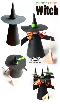 Paper cone witch - Halloween craft