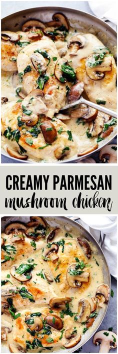 Creamy Parmesan Garlic Mushroom Chicken is ready in just 30 minutes and the parmesan garlic sauce will wow the entire family! This will become a new favorite!