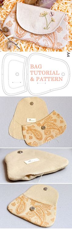 Cosmetic Bag / Pouch "Country". DIY Photo Tutorial and Template Pattern. <a href="http://www.handmadiya.com/2015/12/cosmetic-bag-country.html" rel="nofollow" target="_blank">www.handmadiya.co...</a>
