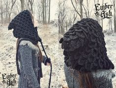 Crocheted Dragon Scale Nomad Hood