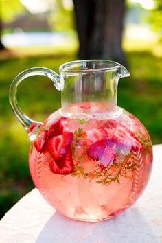 Make water more interesting (you need to drink a lot more during the Summer months) Add strawberry, mint and cucumber to give it a kick!