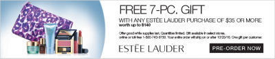 Receive a free 7-piece bonus gift with your $35 Estée Lauder purchase