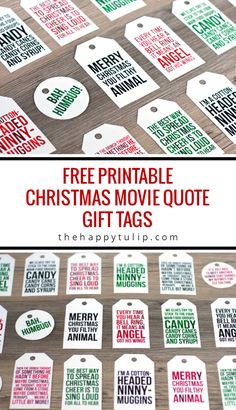 free printable christmas movie quote gift tags (madly love these!!!) // tater tots and jello.