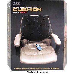 Pure Relaxation Shiatsu Massage Cushion with Heat Back Massager With Heat