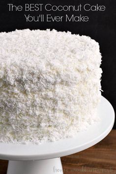 This is the best coconut cake recipe I???ve ever made. This easy coconut cake is moist and delicious and uses fresh coconut!