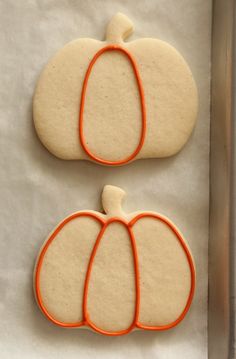 Decorated Pumpkin Cookies 1 Maybe shake orange sugar +/or chocolate sprinkles on before baking, then this easy frosting after