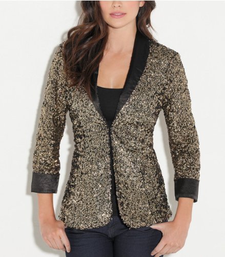 SALE!! G by GUESS Soky Sequin Blazer, BRONZE (SMALL) | Ladyjackets