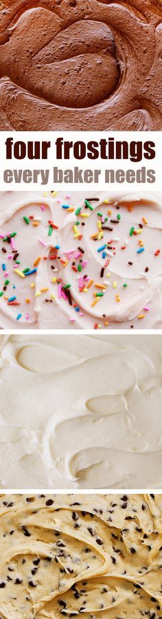 Four amazing frostings you don't want to miss! Every baker needs these recipes in their recipe box!
