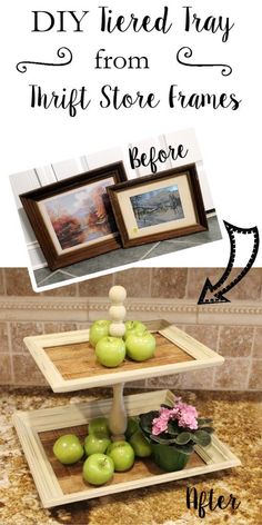 DIY Tiered Tray from frames- What Treasures Await <a href="http://whattreasuresawait.com/another-girls-treasure-april/" rel="nofollow" target="_blank">whattreasuresawai...</a>