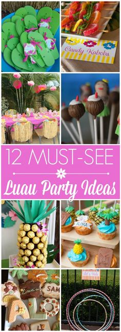 12 Must-See Luau Party Ideas including desserts, decorations, party favors, party activities, and more! | <a href="http://CatchMyParty.com" rel="nofollow" target="_blank">CatchMyParty.com</a>