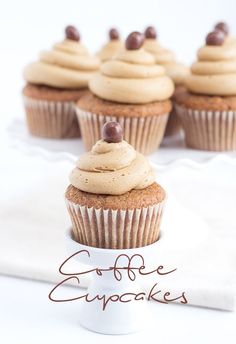 Do you love coffee flavored desserts? These coffee cupcakes with coffee buttercream is sweet, strong and full of rich flavor. They are the best cupcakes!