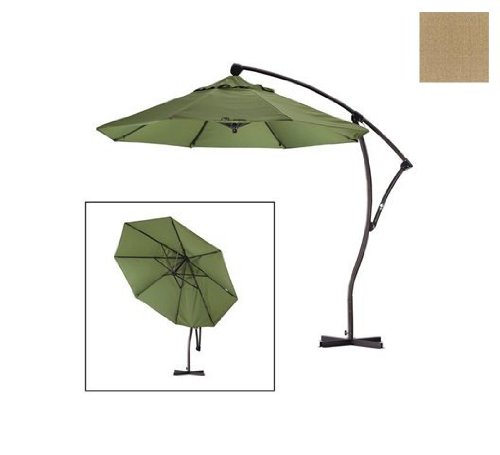 9Ft Cantilever Crank Lift Market Umbrella Linen Cantilever Patio Umbrella