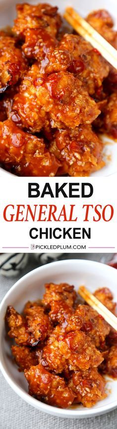 Baked General Tso Chicken Recipe - Crushed Cornflakes imitate fried chicken so???