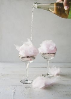 cotton candy champagne cocktails