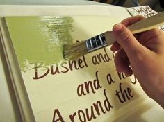 place sticker letters on wooden sign, paint, then peel off stickers. much easier than handwriting