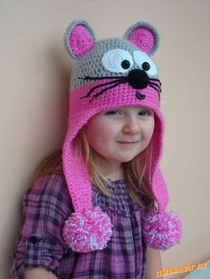 Free Crochet Cat Hat Pattern. Will need a translator, but it does have diagram.