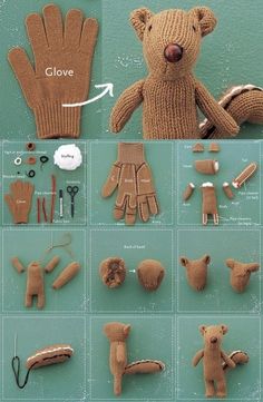 #DIY teddy bear, love this idea~