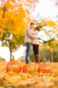 Such a great fall engagement session idea! And you can eve use it for save-the-dates. Photo by George Street Photo &amp; Video