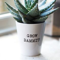 Witty inspirational plant pot personalised by SnapdragonOnlineLtd