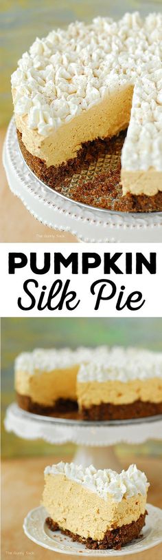 The Pumpkin Silk Pie recipe is cool and creamy with a light pumpkin flavor and the spice of ginger snaps. It&#39;s a fun alternative to the traditional pumpkin pie.