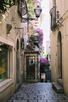 Narrow Street, Taormina, Italy