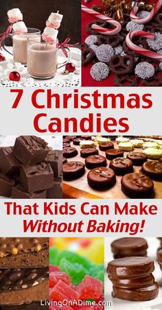 7 No Bake Christmas Candy Recipes Kids Can Make Here are 7 easy no bake recipes for Christmas Candies your kids can make! Christmas is a great time for fun family traditions and kids love to get involved in making treats, decorating and making and wrapping gifts for everyone!