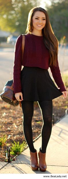 This outfit looks great! Can&#39;t wait to go back to the sweaters marsala colors and scarves that make up winter ;)