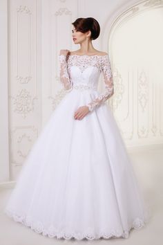 Long A-Line Lace Long Sleeves Wedding Dress - My Best Dress