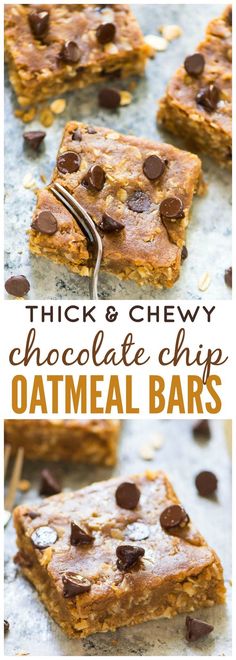 Thick and chewy Peanut Butter Oatmeal Chocolate Chip Bars. NO butter, oil, or refined sugar! ONE BOWL. You???re going to love this easy, healthy recipe! Recipe at <a href="http://wellplated.com" rel="nofollow" target="_blank">wellplated.com</a> | Well Plated