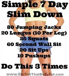 Simple 7 day slim down challenge
