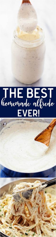 The most creamy and delicious homemade alfredo sauce that you will ever make! This is a tried and true recipe and you will agree that it is the best recipe out there!: