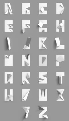 folded paper type by Konstantin Datz, idea para ejercicio de tipograf&#237;a_ modernismo