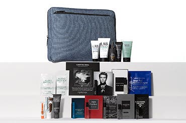 Receive a free 20-piece bonus gift with your $85 Men's Grooming or Cologne purchase