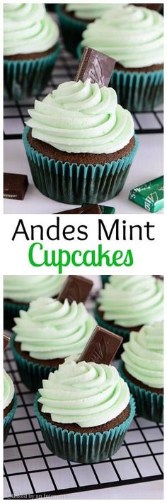 Andes Mint Cupcakes - The best homemade chocolate cupcakes topped with thick and???