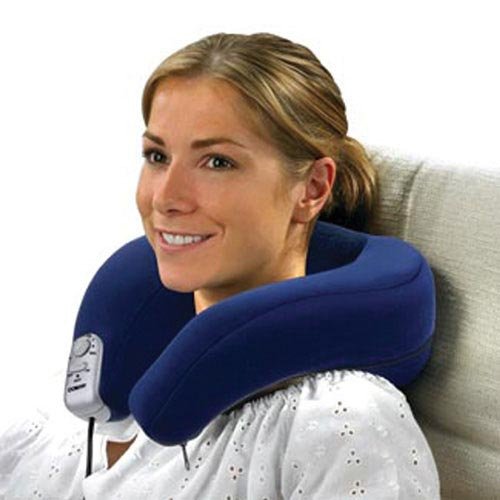 Massaging Neck Rest w/Heat Cordless--Body Benefits (Catalog Category: Massage Therapy / Cordless Massagers) Back Massager With Heat